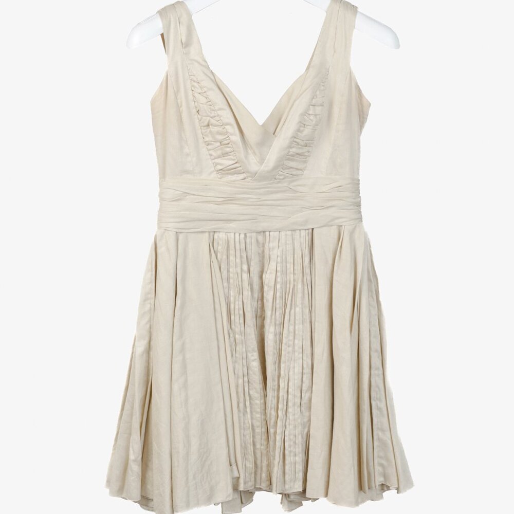 Prada 2009 Gathered Khaki Cotton Dress